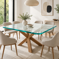Feuille de verre trempé transparent personnalisée de 3 mm à 19 mm, verre de sécurité renforcé pour fenêtres, portes, balustrades, dessus de table