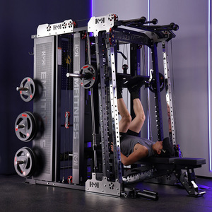 Rack de Sentadillas Metálico Comercial Plegable <span class=keywords><strong>Multifuncional</strong></span> para Gimnasio <span class=keywords><strong>en</strong></span> Casa, Máquina Smith y Rack de Press de Banca para <span class=keywords><strong>Entrenamiento</strong></span> Integral - Product Image 4