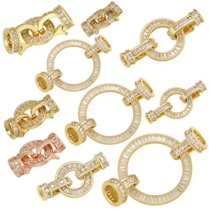 Brass Gold Silver Color Crystal Bracelet Fastener Buckle Clasp for Women Handmade Bracelets Necklace