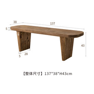 Set tavolo da pranzo rustico in legno massello di pino e sedia soggiorno tavolo da tè panca mobili per sala da pranzo - Product Image 4