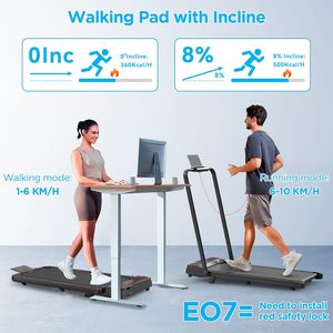 Tapis roulant pour la maison, 10 niveaux de réglage de la vitesse, 8 niveaux de réglage de la pente - Product Image 3