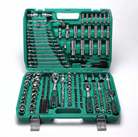 Kit d'outils à main 151 pièces : Clé à molette, clé à douille combinée, jeu de douilles pour réparation automobile, jeu de douilles à cliquet, kit d'outils à main