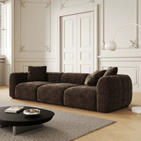 Canapé d'angle convertible en chenille de style vintage avec rembourrage en éponge et revêtement Wabi-Sabi