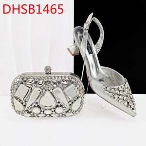 <span class=keywords><strong>Scarpe</strong></span> eleganti da donna con tacchi alti africani di lusso set di borse abbinate per festa nuziale <span class=keywords><strong>scarpe</strong></span> da sposa da donna - Product Image 6