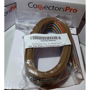 Accesorios para PC, Cable Plano de Cobre Arcoíris, 20P, 10 Pies, 28 AWG, Trenzado, para Conectores de 2.54mm - Product Image 5