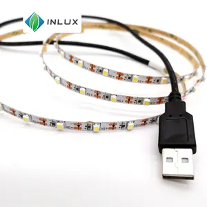 Inlux smd 2853 60led mobil lampu latar tv rgb kuning merah hijau biru hangat lampu strip led usb bluetooth bertenaga 5v