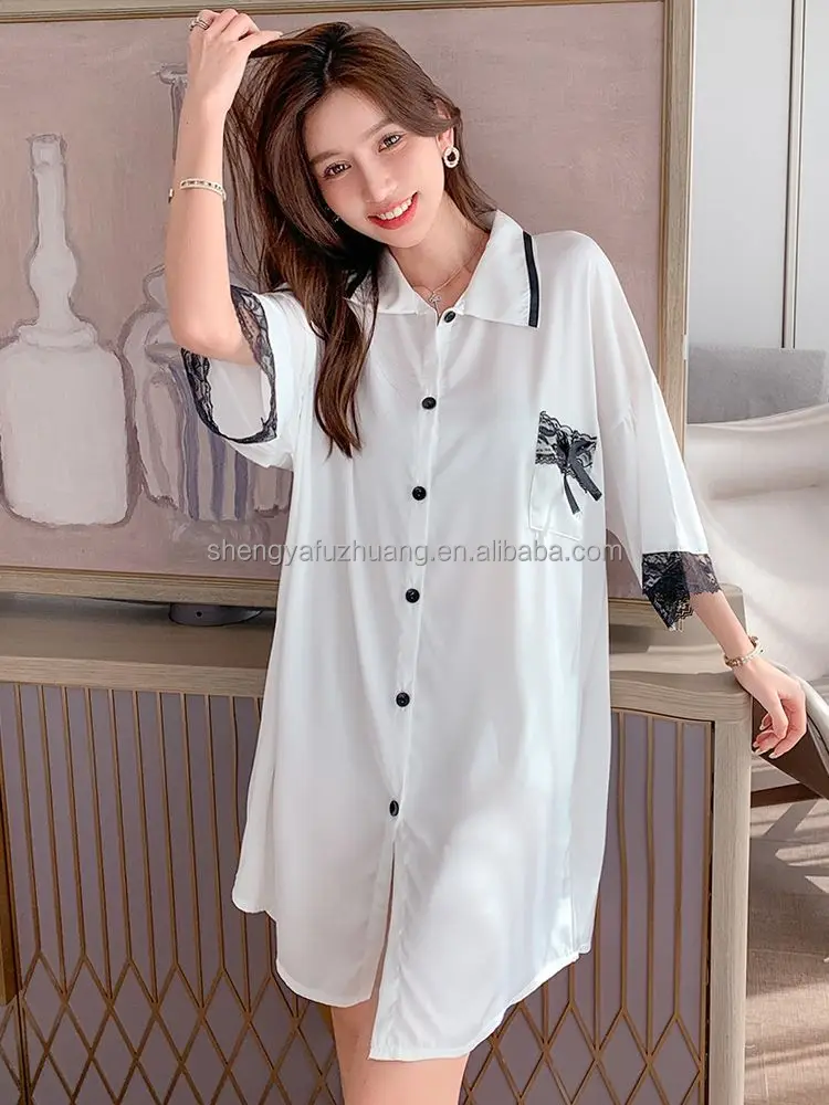 2022 letter pattern printed nightdress women's nightwear T-shirt dress women's home nightwear