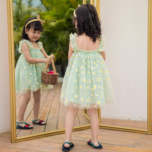 Ropa Infantil al por Mayor, Vestidos de Niña con Flores Rojas para el Verano, Estilo Casual - Product Image 2