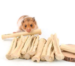 소동물 천연 대나무 씹는 장난감 건강 간식 (토끼, 기니피그, 친칠라, 다람쥐용 스틱) - Product Image 3