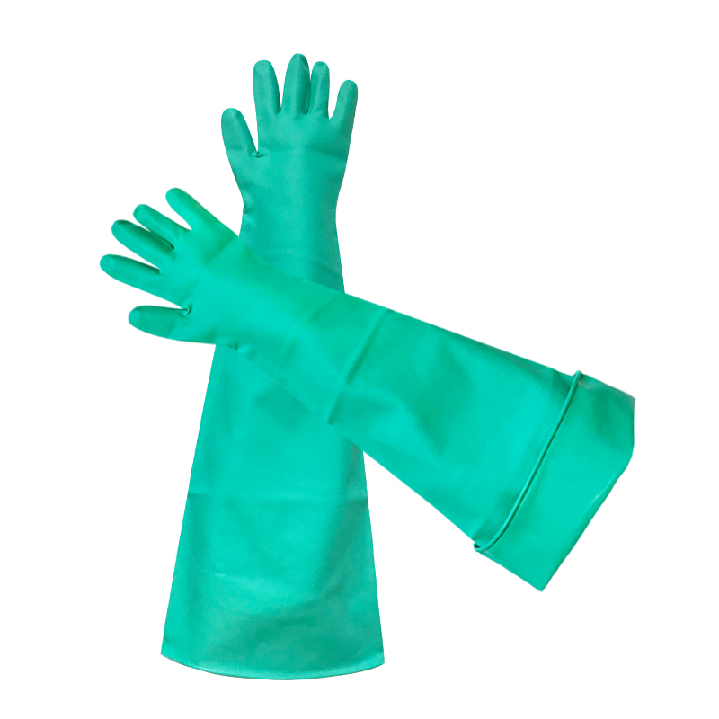 High Quality 80cm 31.5inch long rubber laboratory use Glovebox Nitrile dry box Gloves