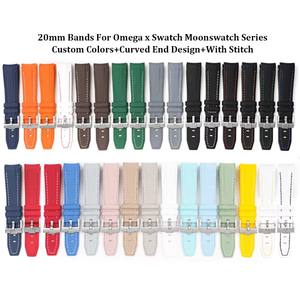 Bracelet de montre en silicone liquide souple incurvé de 20 mm pour <span class=keywords><strong>Omega</strong></span> Moonswatch - Product Image 2