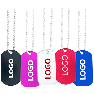 Logotipo gratis grabado doble cara personalizado aluminio colgante esmalte mascota ID cadena collar en blanco nombre personalizado Acero inoxidable Etiqueta de perro - Product Image 5