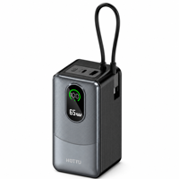 Chargeur portable 65W 20000mAh pour le camping, la randonnée, la recharger d'urgence des téléphones et tablettes
