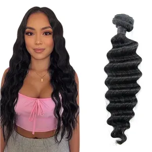 Perfect loose deep wave human hair bundles with closure mink Brazilian human hair extension 100% virgin hair weave