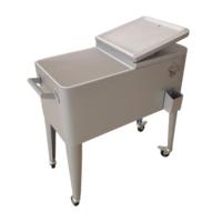 Chariot isotherme pliable 73L, nouveau design, seau à glace métallique, boîte isotherme avec roues pour les fêtes