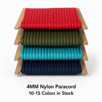 Cordon en nylon de 4 mm, 10 à 15 couleurs, corde paracorde 550 type 3, couleur pastel, 4 mm, pour le camping, la randonnée, le kit d'artisanat