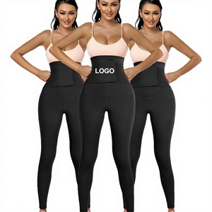 Pantalones de yoga para mujer al por mayor 3 en 1: control, realce de glúteos, transpirables, sin costuras, moldeadores de abdomen y cintura con ganchos. - Product Image 3