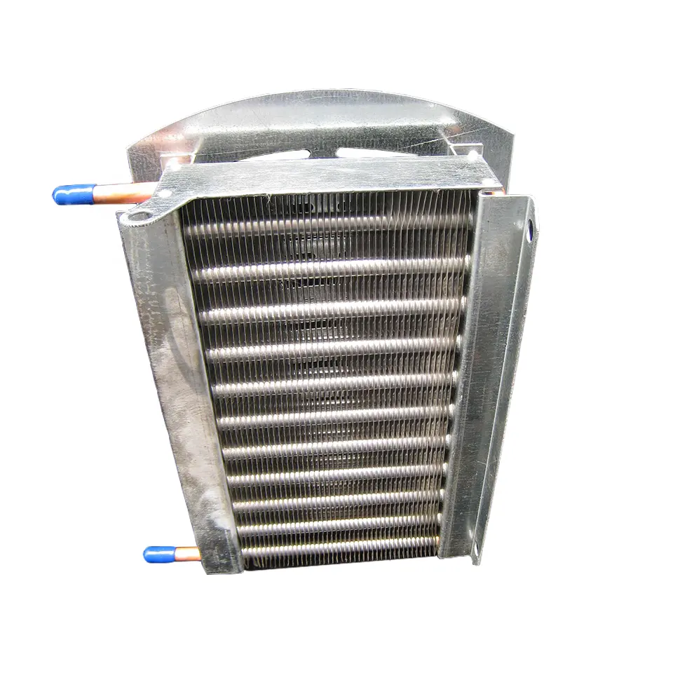 OEM grosir koil kondensor tipe sirip Spiral pendingin komersial sirip aluminium jenis kondensor tabung tembaga untuk penukar panas
