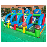 Jeu gonflable de carnaval 4 en 1 en PVC durable : football, basketball, volley-ball, lancer de ballons pour enfants