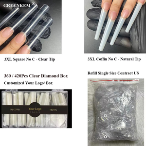 Puntas <span class=keywords><strong>de</strong></span> Uñas XXL con Línea 3XL Sin Curva C en Caja Cuadradas Stiletto Largas Rectas <span class=keywords><strong>de</strong></span> ABS con LOGO Personalizado XXL sin Cubierta C Puntas <span class=keywords><strong>de</strong></span> Uñas Coffin - Product Image 6