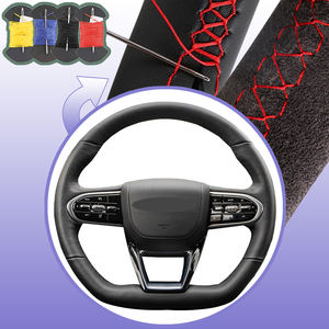 Housse de <span class=keywords><strong>volant</strong></span> de voiture en cuir microfibre cousu à la main de 38CM personnalisée Style populaire pour Chery Omoda <span class=keywords><strong>C5</strong></span> 5 FX 2022-2024 - Product Image 1