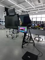 Layar Monitor Ganda 22 Inci, Layar Autocue Profesional untuk Wawancara Presiden, Konferensi, Kamera Studio, Teleprompter untuk Laptop