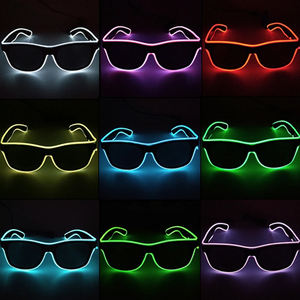 छुट्टी पार्टी की चमक प्रोप्स फ्लोरोसेंट चश्मे के नेतृत्व में हल्के धूप के चश्मे के साथ काले रंग का चश्मा पुरुष महिला महोत्सव - Product Image 2