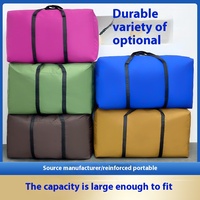Sac à bagages de grande capacité en tissu Oxford unisexe, emballage renforcé de couleur pure, cosmétiques pour la rentrée scolaire et les vacances