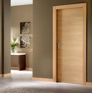 Benutzer definierte natürliche Holz furnier Raum Eingangstür Modernes Design Massiv kern Holz Flush Türen