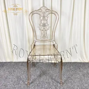New Style Clear Crystal Ghost Chairs Acrylic Belle Chair PC Dining Plastic Chair For Wedding Event