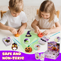 Kit de Breloques en Argile pour Enfants Halloween - Ensemble d'Argile Ultra Légère 12 Couleurs, DIY Jack O'Lantern, Fantôme, Chauve-souris, EN71 ASTM