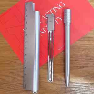 Marcapáginas de Metal Personalizado en Blanco para Libros, Marcapáginas Multifuncional con Regla y Bolígrafo, Útiles Escolares - Product Image 4