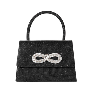 Women Shinny Bow Evening <b>Bag</b> Sparkly Rhinestone Handle <b>Bag</b> Detachable Metal Chain Clutch Purse for Wedding Cocktail - Product Image 4