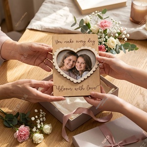 Mother's Day Heart Photo <b>Clip</b> for <b>Car</b> Sun Visor, Refrigerator Magnet Photo Frame Craft Decoration, Customizable Gift - Product Image 4