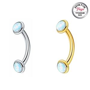 14G16G Bijou de piercing corporel barbell incurvé en Titane F136 pour Nombril, Sourcil, <span class=keywords><strong>Mamelon</strong></span>, Oreille, Daith, Rook, Langue, Anneau et Stud - Product Image 5