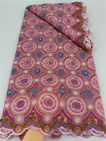 NI.AI Nouveau design Tissu en dentelle suisse de luxe avec broderie et strass pour mariage Asoebi