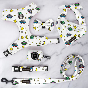 Satu Set Tali dan Kekang Anjing, Perlengkapan Hewan Peliharaan Tali Kekang Anjing Neoprena Dapat Disesuaikan Kain Kotak-kotak dan Kerah Satu Set Lengkap - Product Image 6