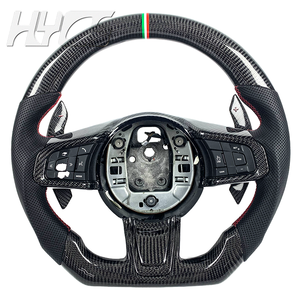 Volante Personalizado de Fibra de Carbono y Cuero para Mejorar el Interior del Automóvil, Compatible con <span class=keywords><strong>Jaguar</strong></span> XE XF XJ XJL Fp F-pace - Product Image 1