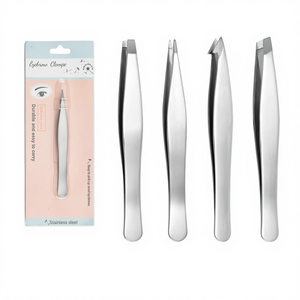 Pince à épiler pour sourcils VH en acier inoxydable de 1,5 mm avec pointe inclinée et pointe fine - Outil de beauté écologique, durable, fait main et léger - Product Image 1