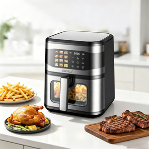 ORVICA Friteuse à air - Pas de retournement nécessaire, grande capacité, contrôle visuel, intelligente, entièrement automatique, chauffage électrique supérieur et inférieur - Product Image 1