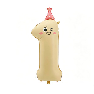 Vente en gros de nouveaux ballons en feuille d'aluminium de 40 pouces avec des chiffres de 0 à 9 en forme de <span class=keywords><strong>smiley</strong></span> de dessin <span class=keywords><strong>animé</strong></span> pour la décoration de fête d'<span class=keywords><strong>anniversaire</strong></span> ou de baby shower - Product Image 3