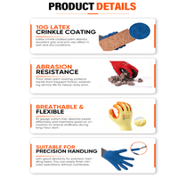 Gants de travail en coton tricoté enduit de latex à effet gaufré, respirants, antidérapants, Snell 10G, pour la récolte agricole