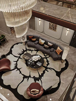 Conception d'intérieur de salon duplex de luxe moderne, service de rendu 3D professionnel, personnalisé pour les maisons de prestige