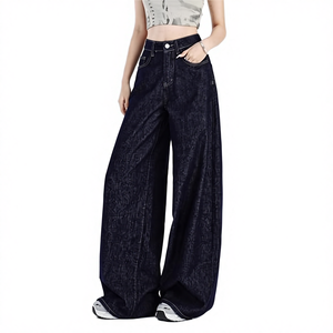 Nouveau Jean Ample Femme Grande Taille 2025 – Respirant, Imperméable, Séchage Rapide, Denim Délavé, Taille Haute – Été, Automne, Printemps - Product Image 4