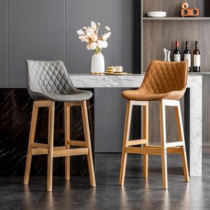 Prix bon marché d'usine de luxe Salle à manger Mobilier de restaurant Avec dossier <span class=keywords><strong>bas</strong></span> <span class=keywords><strong>Tabouret</strong></span> de bar extérieur <span class=keywords><strong>en</strong></span> cuir haut <span class=keywords><strong>en</strong></span> <span class=keywords><strong>bois</strong></span> - Product Image 6