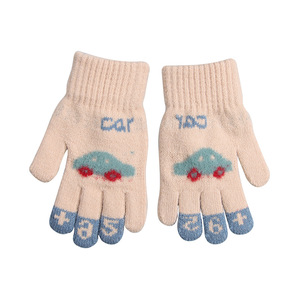 Sewingman J151 5-10 Vieux Enfants Enfants de Bande Dessinée Petite <span class=keywords><strong>Voiture</strong></span> Jacquard Tricot D'hiver Gants - Product Image 4