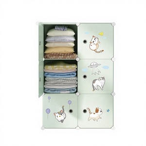 Maitian Moderne Opvouwbare Uitschuifbare Draagbare Plastic Kledingkast met 6 Deuren voor Kinder- & Babykleding, Opslag, Werkplaats & Eetkamer Gebruik - Product Image 1