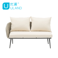 Uland Modern gri Metal köy mobilya halat koltuk takımı Rattan veranda mobilya takımı hasır açık hava mobilyası