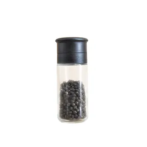 Wholesale Mini Plastic Grinder Manual Salt And Pepper Grinder Glass Bottle 100 ml 80 ml Custom Grinder