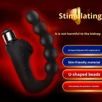 U-förmiger Analplug-Massager für den Garten, Unisex, elektrisch, mit Perlen, vibrierender Massagestab, Prostata-Massagegerät für Männer